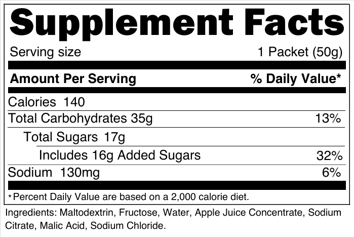 Carbivore Apple Energy Gel - 35g Carb Single Pouch